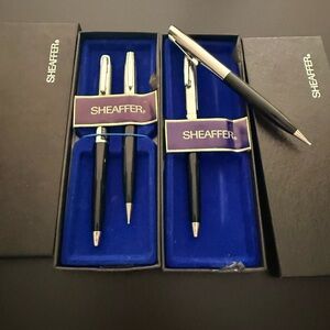 Sheaffer Black and Silver Pen Set